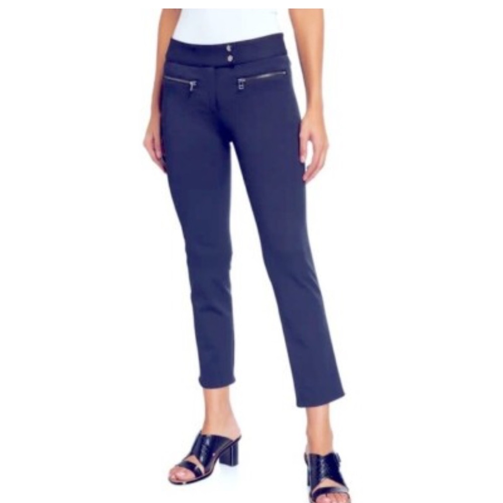 VERONICA BEARD MEtro Cropped Kick Flare Pants Navy Blue Size 0 Classic Chic